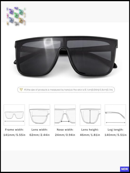 Luxury Square Sunglasses Trendy Flat Top UV400 Protection Lightweight Unisex main image 4